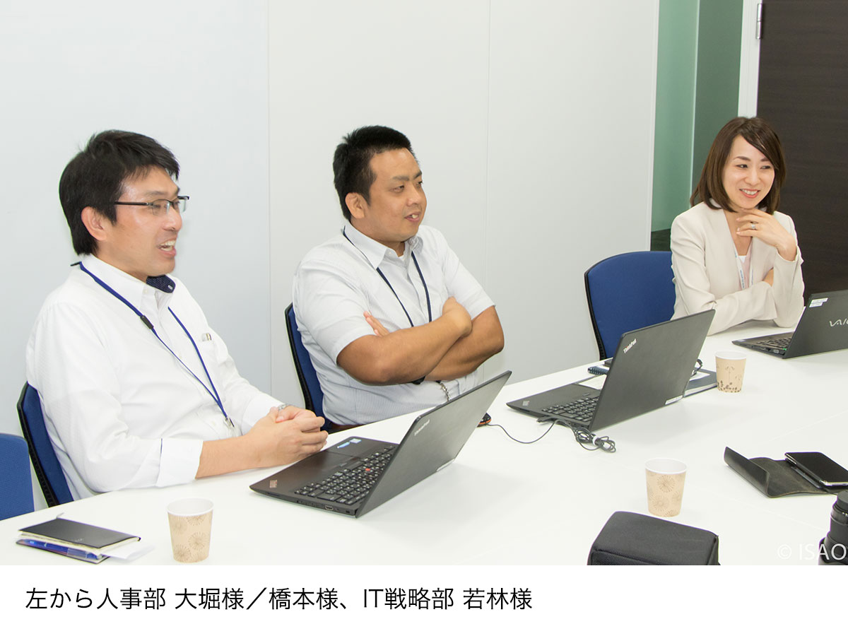 (左から)シナネンホールディングス株式会社 人事部 大堀様、橋本様、IT戦略部 若林様